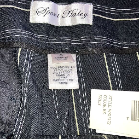 SPORT HALEY 8 Black Pinstripe Stretch Bermuda Golf Sport Walking Shorts Medium - Picture 5 of 5